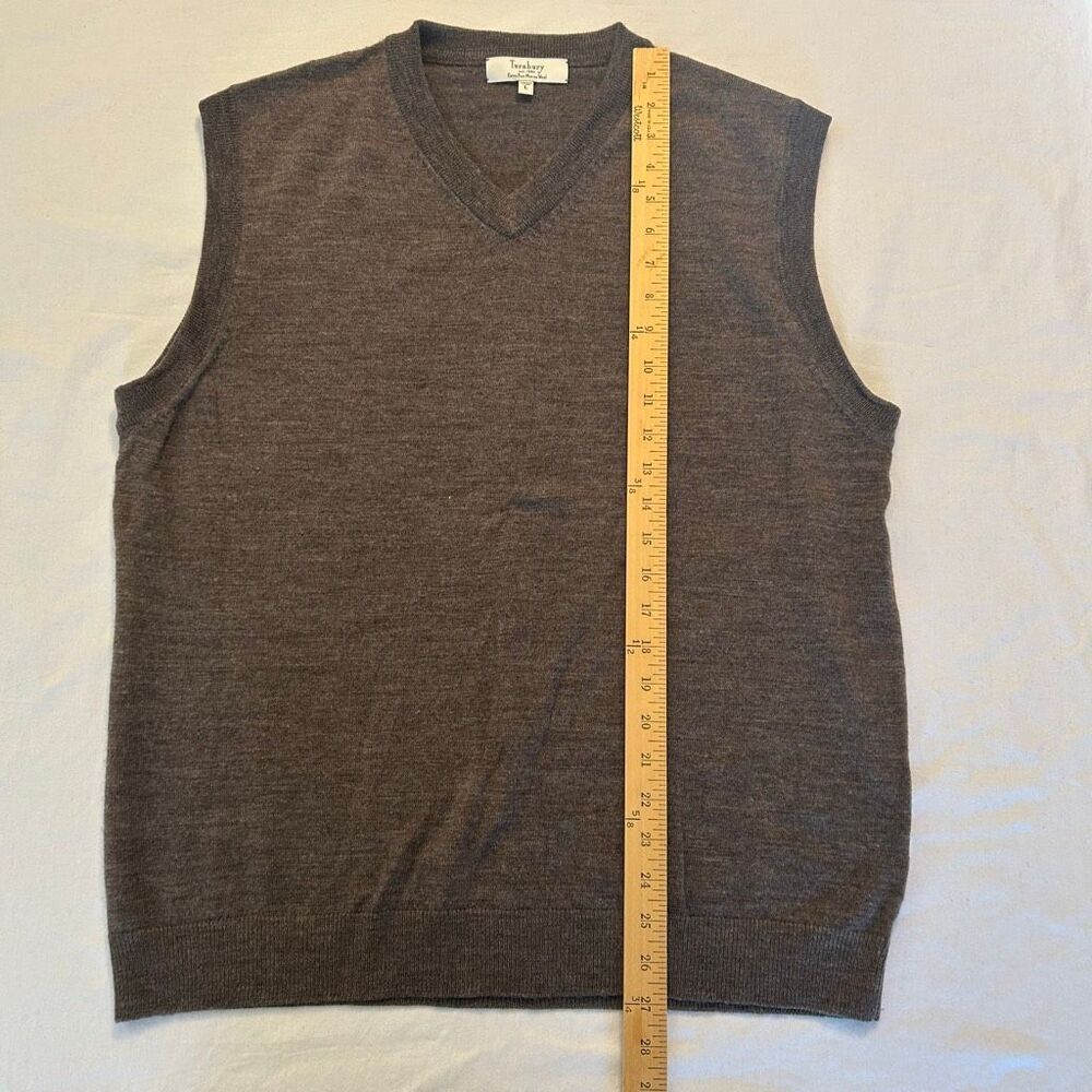 Turnbury Brown Sweater Vest L 100% Extra Fine Merino Wool - Picture 4 of 6